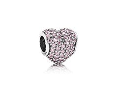 Pavé heart, pink cz