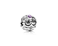 Flower silver clip with amethyst