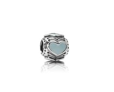 Bead Hearts w/Light Grey Enamel