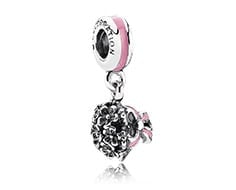 Everlasting Pink Bouquet Pendant Charm