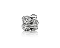 Ocean Wave with Clear CZ Charm