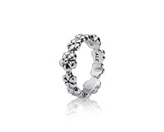 Silver Ring, 14K Gold