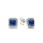 Timeless Elegance Stud Earrings with Blue Crystal