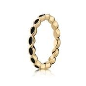 Royal Victorian Stackable Ring Black and 14K Gold