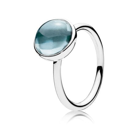 Aqua Blue Poetic Droplet Ring