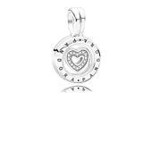 Floating Locket, Sapphire Crystal Glass & Clear CZ