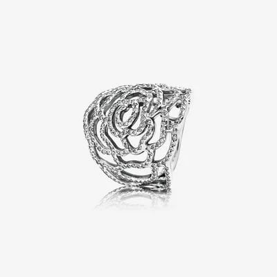 Shimmering Rose Ring Clear CZ