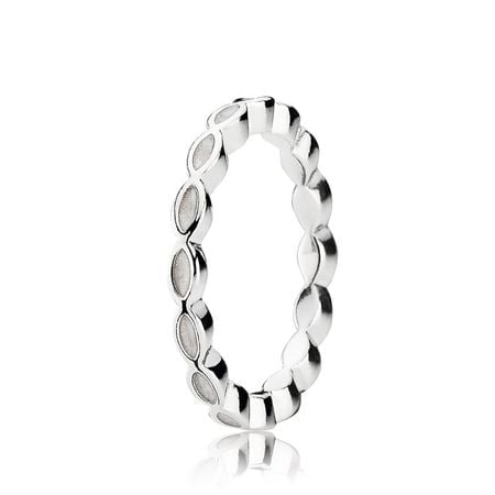 White Enamel Twist Ring