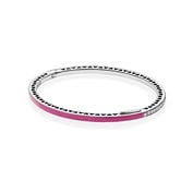 Radiant Hearts of Pandora Bangle Bracelet, Radiant Orchid Enamel & Clear CZ