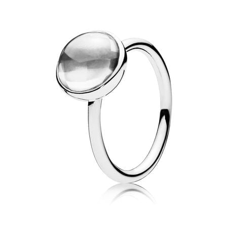 Poetic Droplet Ring with Clear Zirconia