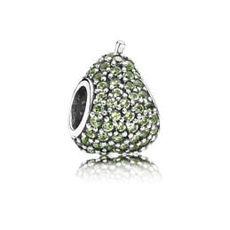 Green Pave Pear Charm