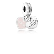 Travel Together Forever, Pink Enamel & Clear CZ