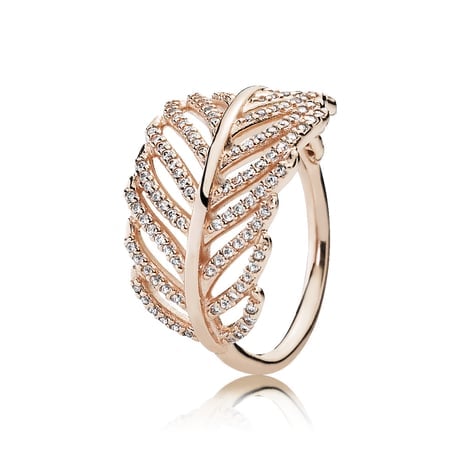 Shimmering Feather Ring