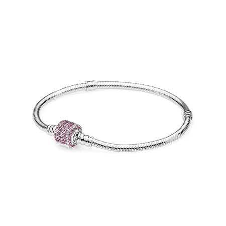 Pandora Signature Clasp Bracelet, Fancy Pink CZ