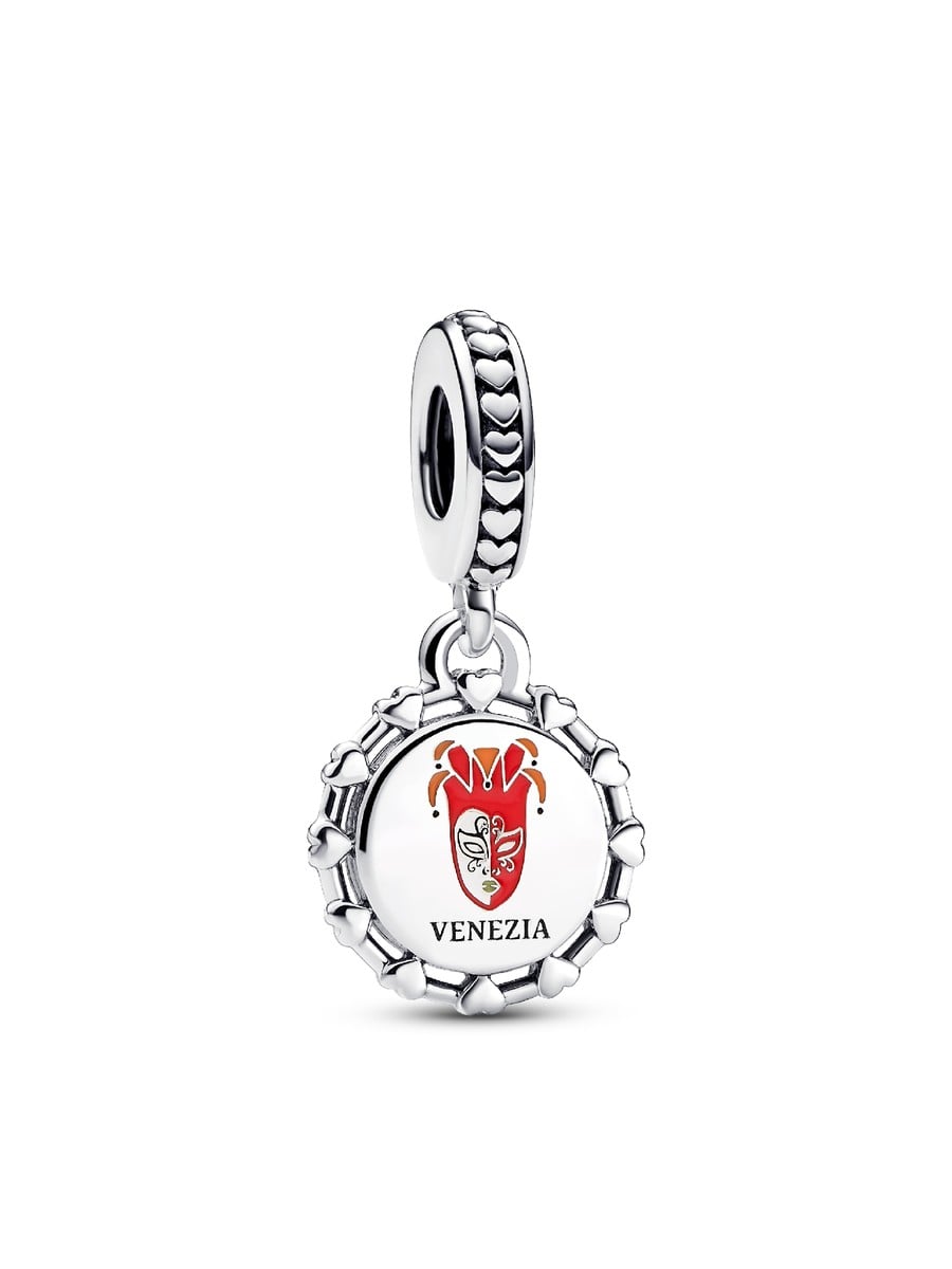 Venetian Mask and Winged Lion Pendant Charm