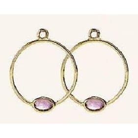 Pandora 14K Gold Amethyst Hoop Earring Charm 25406 AM / 250406AM 25406 AM / 250406AM / 250406A — photo 1 of 2