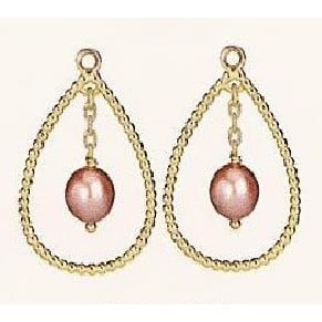 Charm 14K Watermelon Pearl Beaded Drop