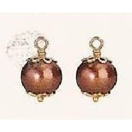 Pandora Mix & Match Earring Charm, Copper Coloured Pearl (14K Gold) 25412PRC 25412PRC / 250412PRC — photo 1 of 1