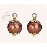 Mix & Match Earring Charm, Copper Coloured Pearl (14K Gold)