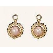 Charm 14K Pink Pearl Sm Beaded Hoop