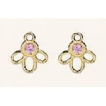 Pandora 14K Gold Pink Sapphire Blossom Earring Charm 25416PSA / 250416PSA 25416PSA / 250416PSA / 250416P — Foto 1 von 2