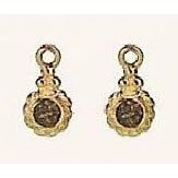 Charm 14K Smokey Quartz Beaded Small Hoop