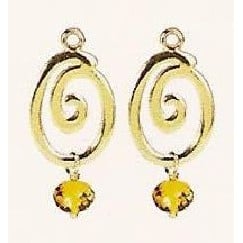 Charm 14K Cognac Citrine Swirl