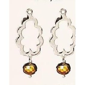 Mix & Match Earring Charm, Cognac Coloured Faceted Pearl