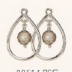 Charm Faceted Grey Pearl Drop