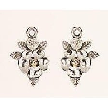 Charm Flower w/ 14K With Clear CZ