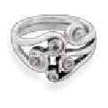 Ocean Wave Ring with Clear CZ