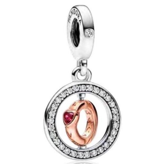 Two-Tone Spinning Love Message Dangle Charm