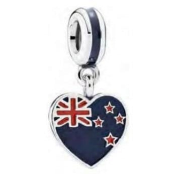 New Zealand Heart Flag Pendant Charm