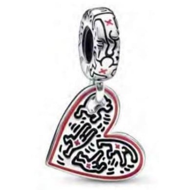 Keith Haring x Pandora Line Art People & Heart Dangle Charm