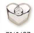 Heart with Clear Zirconia Charm