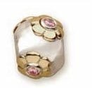 Raised Flower with Pink CZ Charm