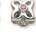 Four Petal Flower Pink CZ Charm