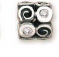 Swirlies with Clear CZ Charm