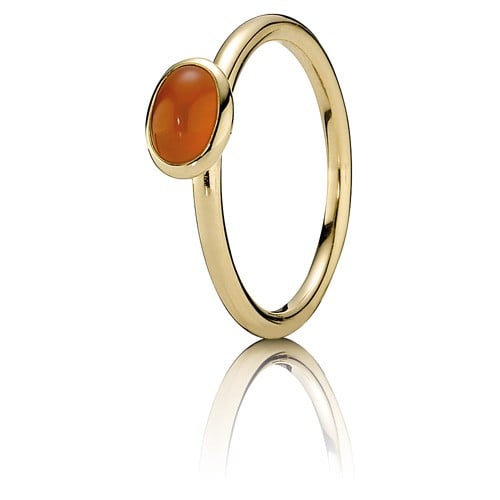 Ring 14K Cabochon Orange Moonstone