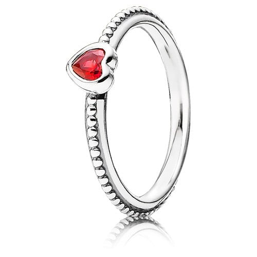 One Love Ring with Golden Red Synthetic Ruby
