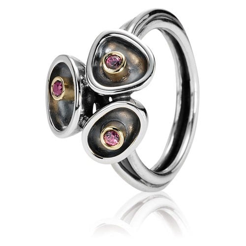 Silver Ring, 14K, Rhodolite