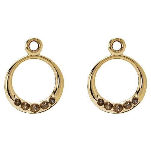 Pandora 14k Gold and Smoky Quartz Earrings 250445SQ 250445 — Foto 1 von 1