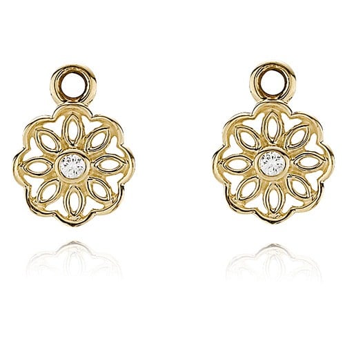 Gold earring, 0.06ct TW h/vs diamonds