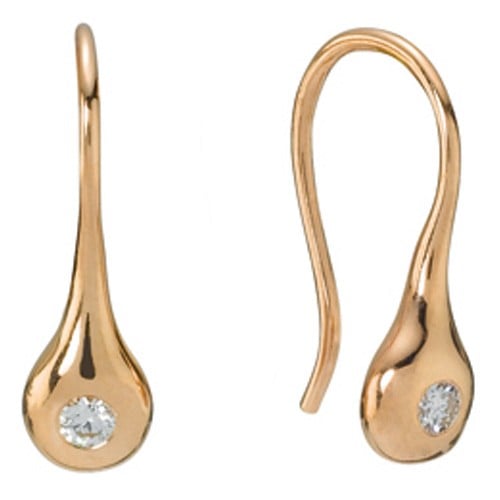 14k Gold Earrings with 0.06 ct tw H/VS Diamonds