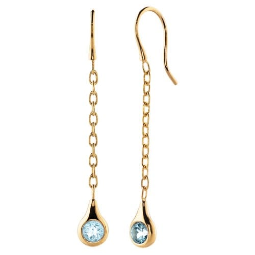 18K Gold Earrings with Topaz
