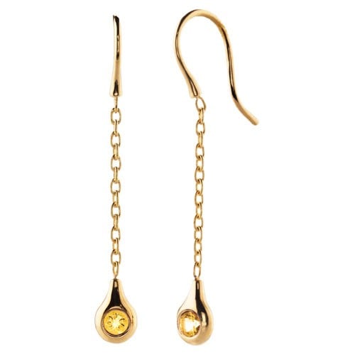 18K Gold Earrings with Citrine