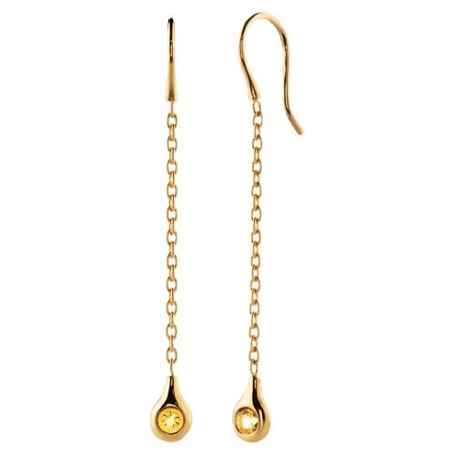 18K Gold Earrings with Citrine
