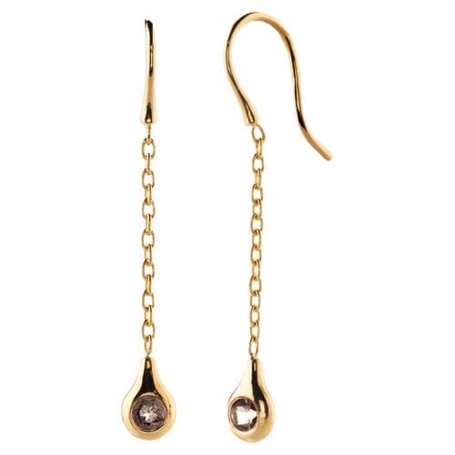 18K Gold Earrings with Quartz