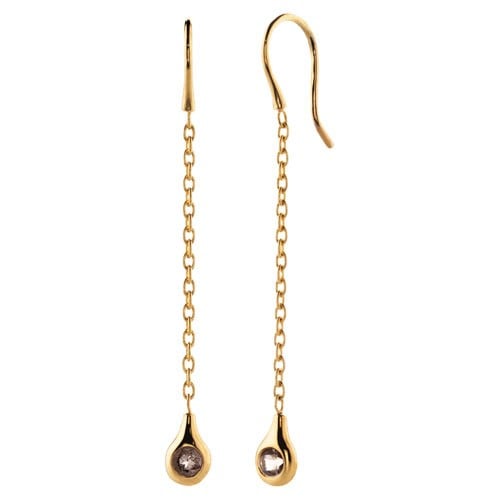 18K Gold Earrings with Quartz