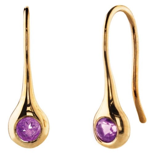 18K Gold Earrings with Amethyst
